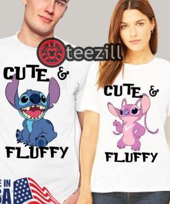 Stitch cute and Fluffy Men's shirt Stitch and Angel Women's Funny Shirt