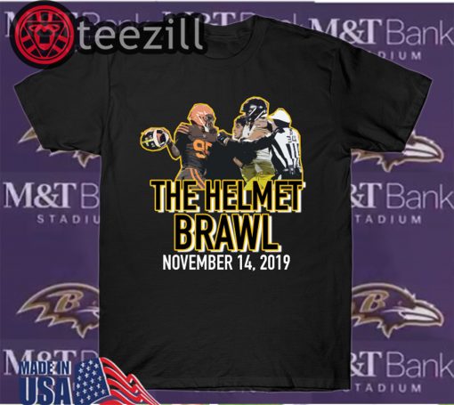 The Helmet Brawl Pittsburgh VS Cleveland Shirt 'Pittsburgh started it' T-shirts
