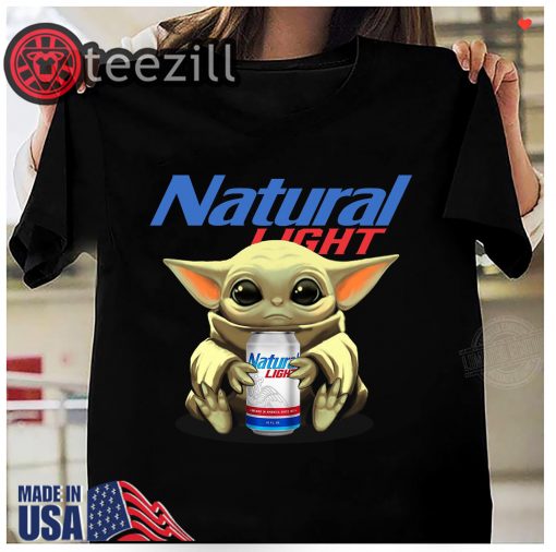 Top Baby Yoda Drink Natural light Shirt