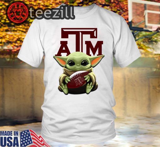 A&M Aggies Baby Yoda hug Texas Tshirt