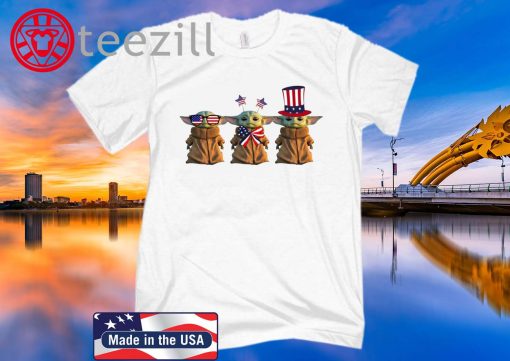 Baby Yoda American Independence Uncle Sam Tshirt