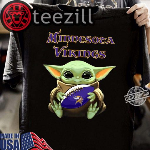 Baby Yoda Hug Minnesota Vikings Gift TShirt