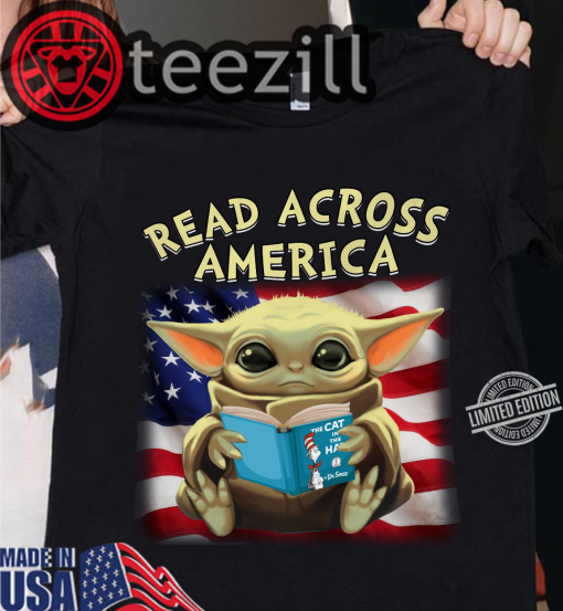 Baby Yoda Read Across America US TShirt