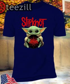 Baby Yoda hug Slipknot Albums Star Wars Tshirt