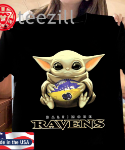 Baltimore Ravens Baby Yoda Funny Football Fan T-shirt