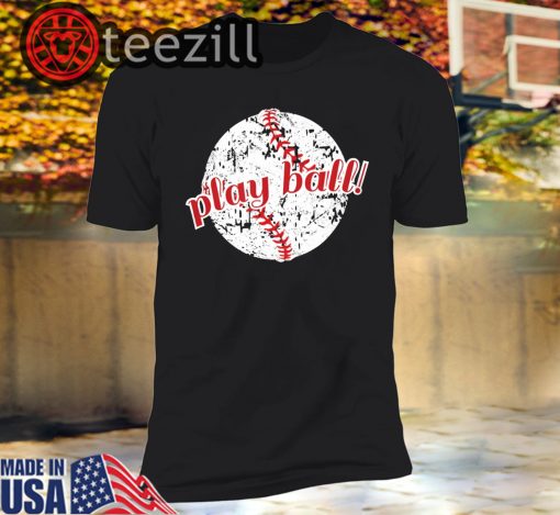 Baseball Play Ball Funny Cute Graphic Play B Tshirt