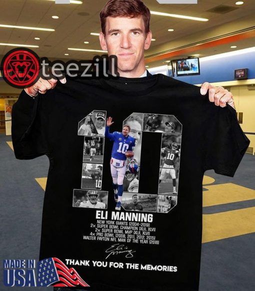 Eli Manning 10 Thank You For The Memories T Shirt