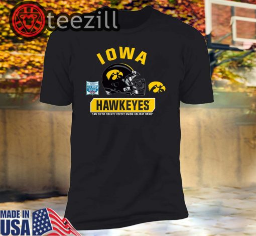 Iowa Hawkeyes Black 2019 Holiday Bowl Bound Spike T-Shirt