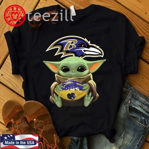 LIMITED Baby Yoda Hug Baltimore Ravens Shirts