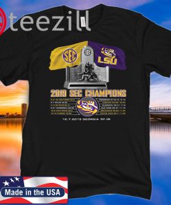 LSU Tigers Black 2019 SEC Football Champions Recap T-Shirt