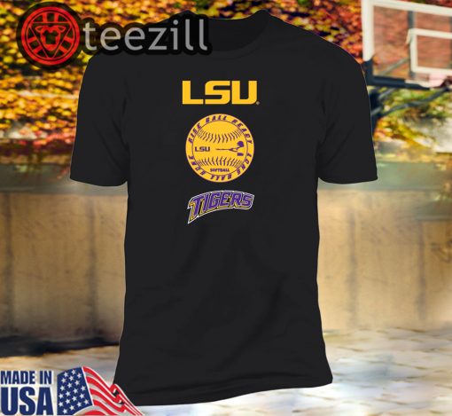LSU Tigers Softball - Rise Ball Ready Logo T Shirt