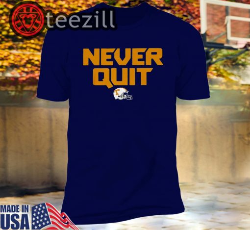 Never Quit Tshirt - Tennessee Football