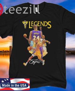 Official Kobe Bryant 24 Los Angeles Lakers Legends Signature T-Shirt