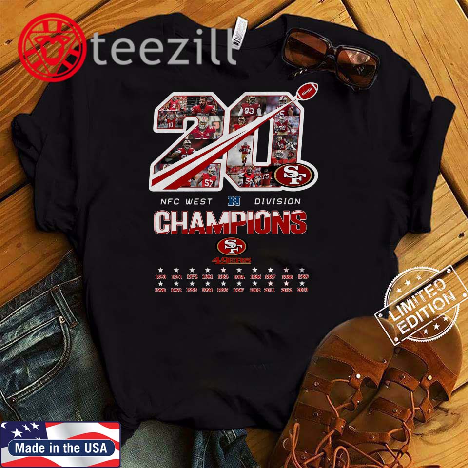 San Francisco 49ers 20 Nfc West Division Champions 2020 Shirt - teezill