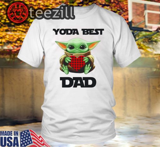 Star Wars Baby Yoda hugging heart Yoda best dad shirt