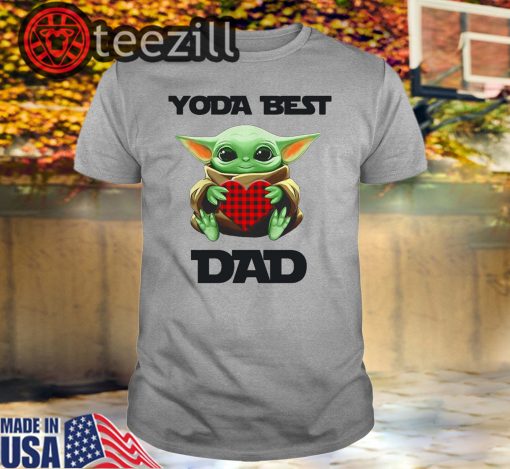 Star Wars Baby Yoda hugging heart Yoda best dad shirts