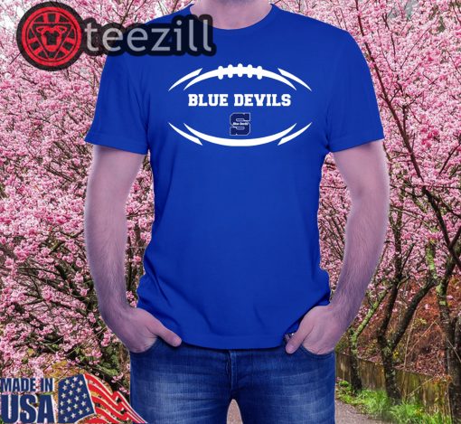 Stout Blue Devils Modern Football 2 Mascot Logo Shirt