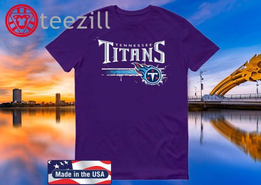 Tennessee Titans Horizontal Stencil Tie-Dye T-Shirt