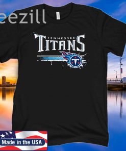 Tennessee Titans Horizontal Stencil Tie-Dye T-Shirts