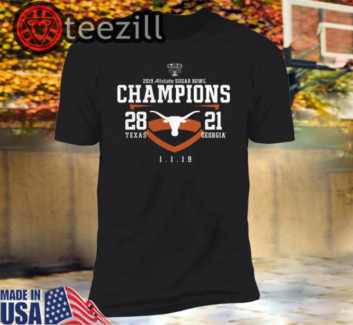 Texas Longhorns 2019 Sugar Bowl Champions T-Shirt