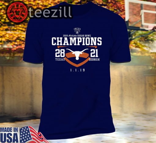 Texas Longhorns 2019 Sugar Bowl Champions T-Shirt - TeeZill