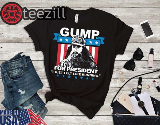 Trump 2020 GUMP , i just felt like running Keep America Great USA Flag - Men's T-shirt