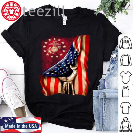 US Marine Corps American Flag Official Shirt