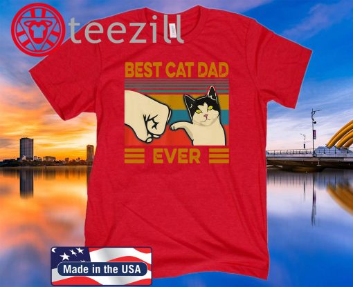 Vintage Best Cat Dad Ever Bump Fit 2020 Shirt