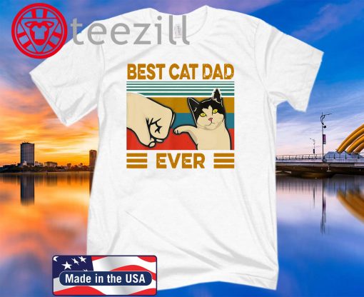 Vintage Best Cat Dad Ever Bump Fit WhiteT-Shirt