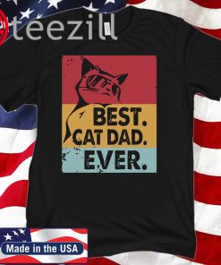 Vintage Retro Best Cat Dad Ever Father 2020 Shirt