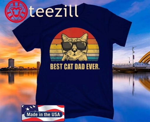 Best Cat Dad Ever Vintage Cat Father 2020 Shirt