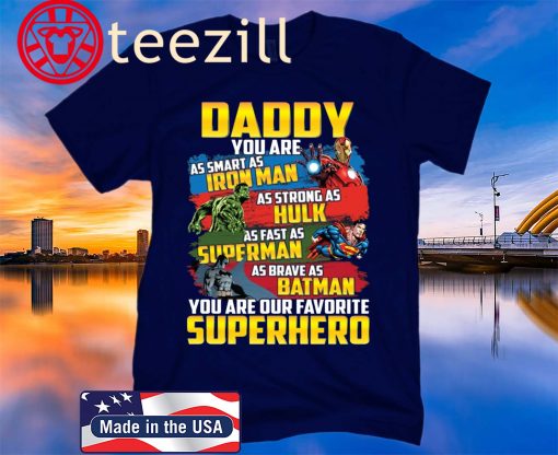 DADDY SUPERHERO 2020 T-SHIRT MEN S DAD, FATHER S DAY, MARVEL, FATHERS DAY IRONMANFUNNY