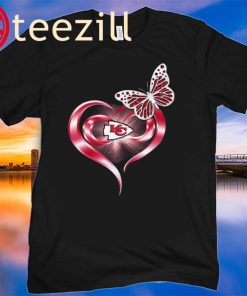 Great Butterfly Heart Love Kansas City Chiefs Shirt