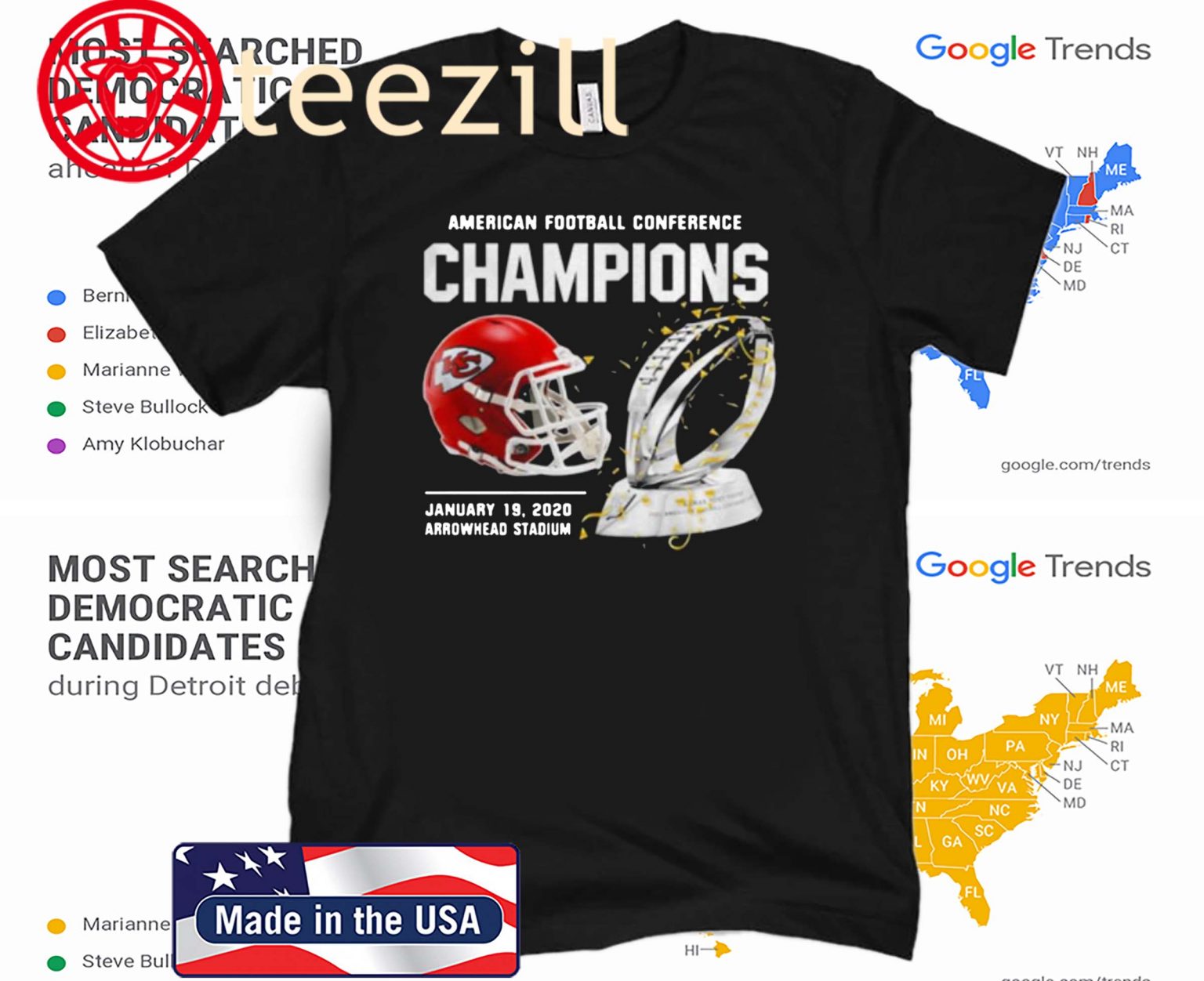 Kansas City Chiefs American Football Conference Champions T-shirt - TeeZill