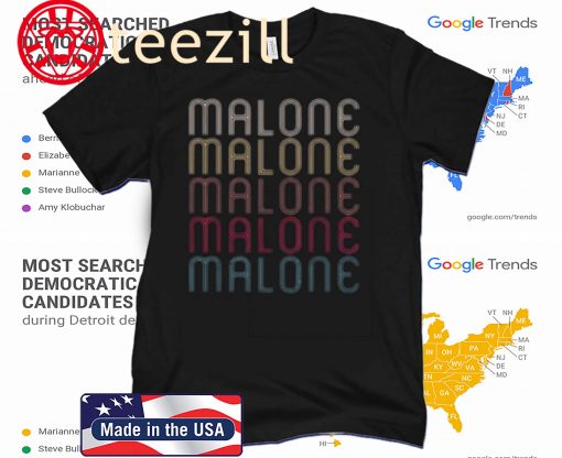 Malone Retro Vintage Style Name 2020 Shirt