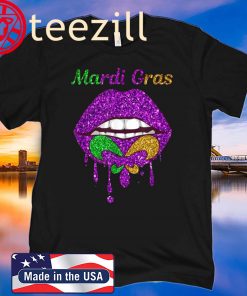 Mardi Gras Lip Biting Diamong Shining Women's 2020 Shirts