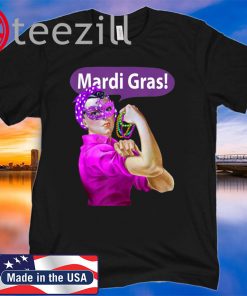 Mardi Gras Rosie the Riveter Mashup TShirt