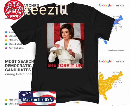 Nancy Pelosi Meme She Tore It Up Trump Speech T Shirt