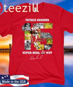 Patrick Mahomes 15 Super Bowl LIV MVP Signature TShirt