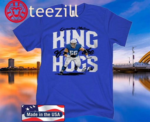 QUENTON NELSON KING OF THE HOGS KING OF HOGS ZAK KEEFER T-SHIRT