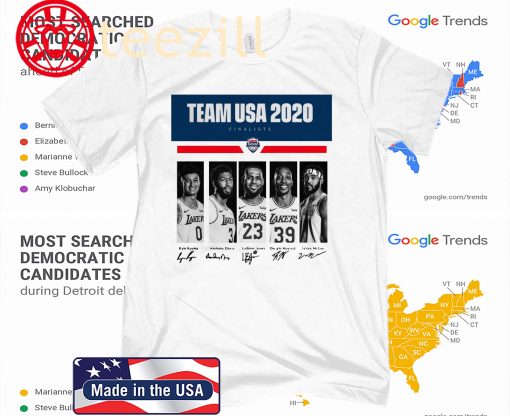 Team USA 2020 finalists Kyle Kuzma Anthony Davis LeBron James Dwight Howard JaVale McGee T-Shirt