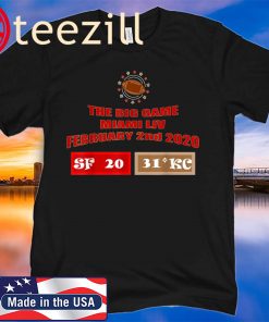 The Big Game Miami Live February 2nd 2020 Football Bowl Game T-Shirt