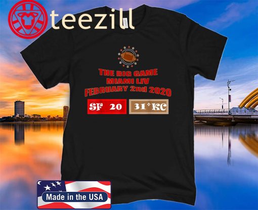The Big Game Miami Live February 2nd 2020 Football Bowl Game T-Shirt
