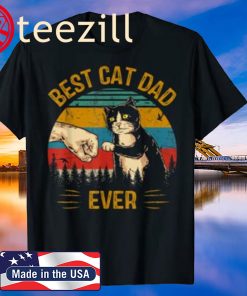 Best Cat Dad Ever Paw Fist Bump Fit Vintage Womens Shirt