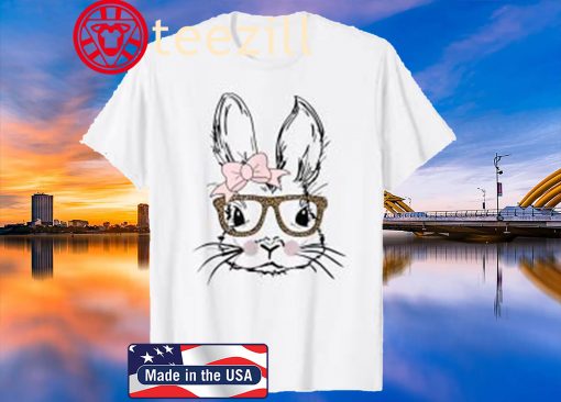 Bunny Face Shirt Leopard Print Glasses EASTER 2020 Shirt
