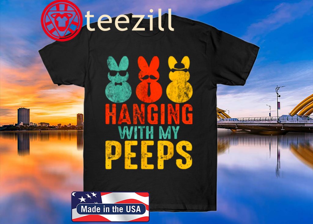 Easter Bunny Hanging With My Peeps Vintage Shirt