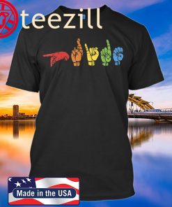 Sign Language Funny Rainbow Flag Gay LGBT Deaf ASL Mute Gift -Shirt