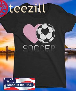 Threadrock Big Girls' Love Heart Soccer Fitted T-Shirt
