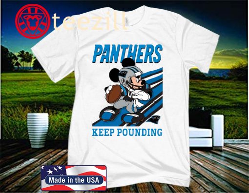 Carolina Panthers Slogan Keep Pounding Mickey Mouse NFL Shirt