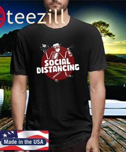 Men T-Shirt Social Distancing Dancing Skeleton Sarcastic Vintage Shirt